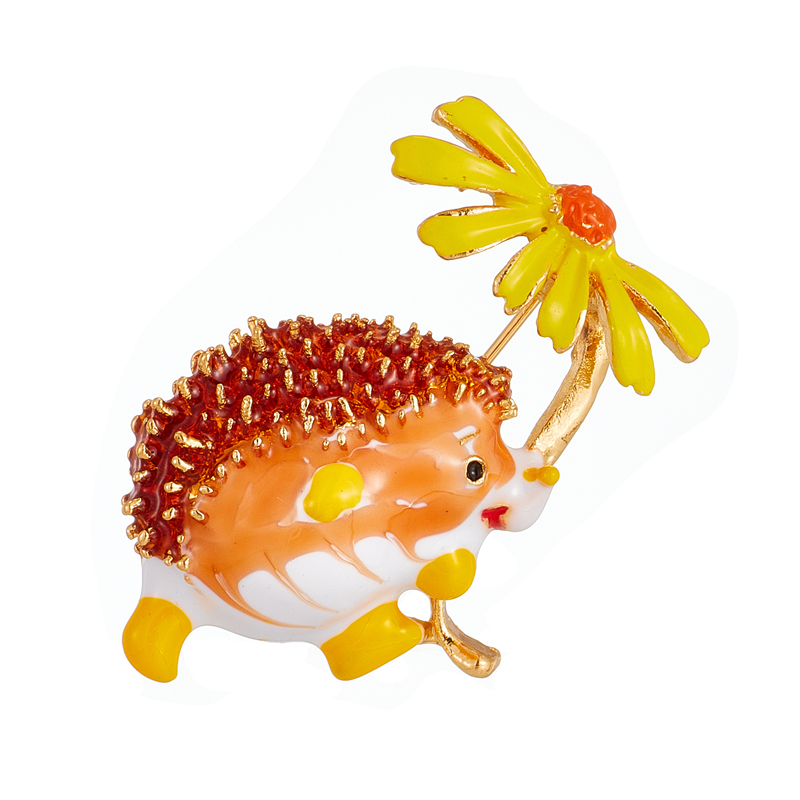Women's Cute Fashion Classic Style Hedgehog Arylic Brooches Stoving Varnish Plating No Inlaid Brooches display picture 1