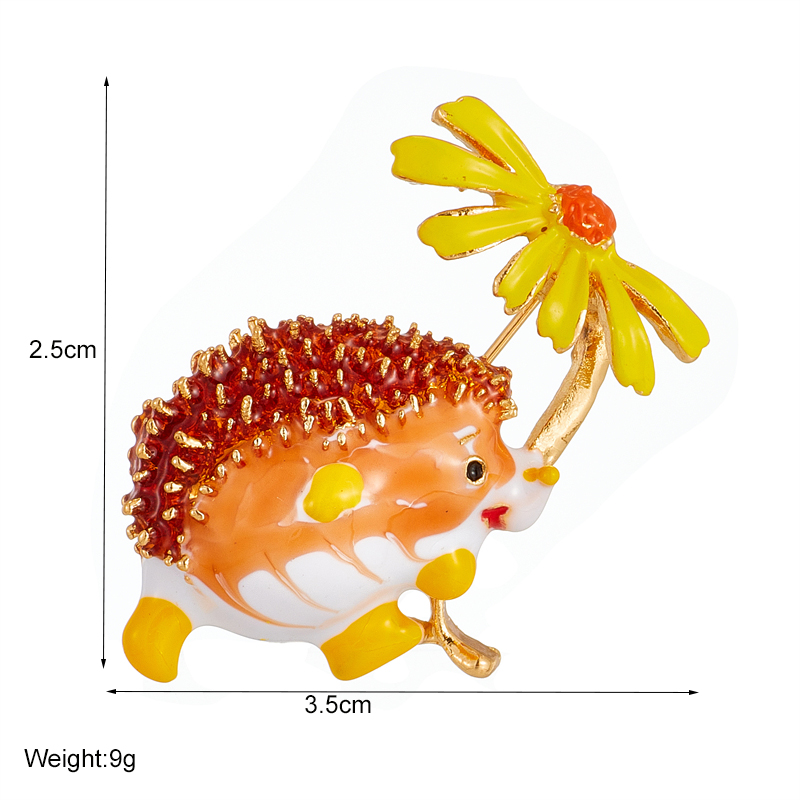 Women's Cute Fashion Classic Style Hedgehog Arylic Brooches Stoving Varnish Plating No Inlaid Brooches display picture 7
