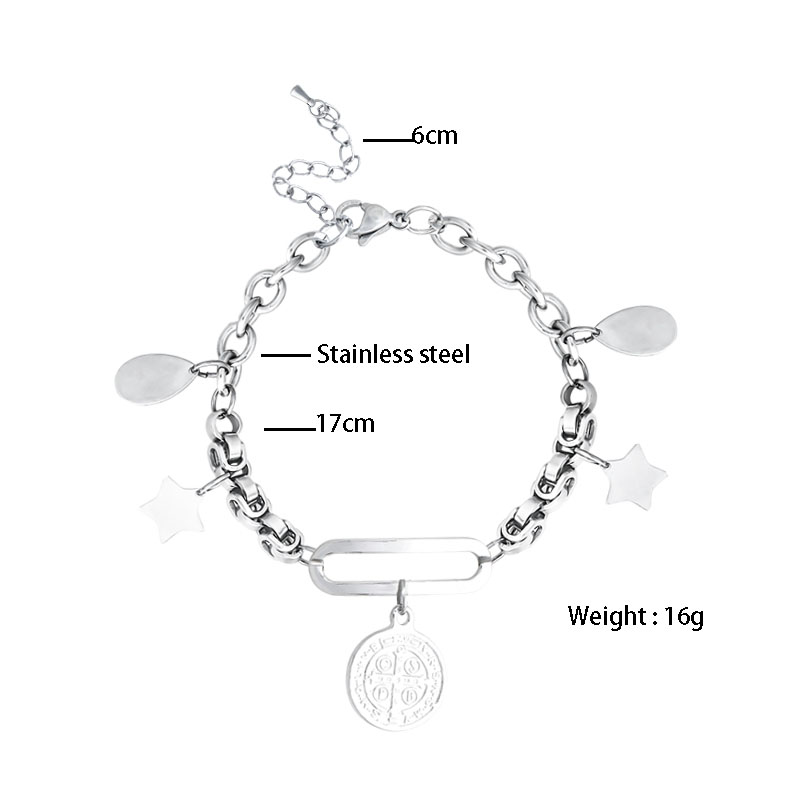 Hip-hop Star Stainless Steel Plating Bracelets display picture 1