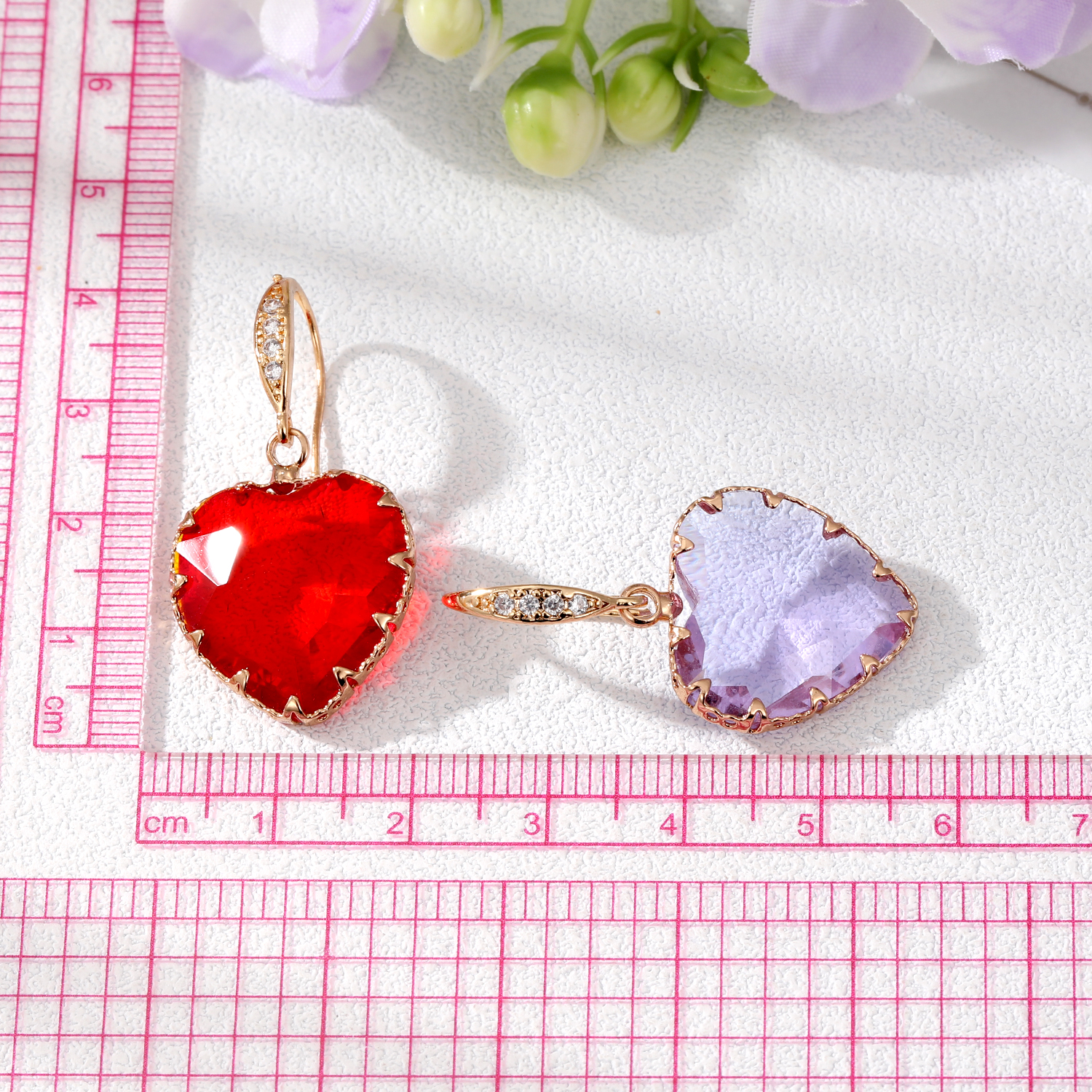 Women's Simple Style Heart Shape Alloy Earrings Inlaid Crystal Crystal Earrings display picture 2