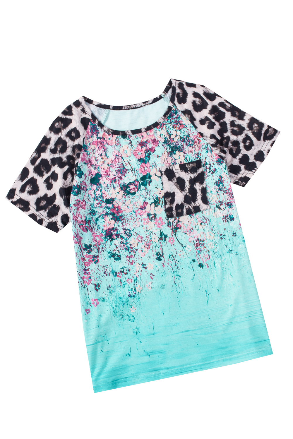 Mujeres Casual Floral Ditsy Leopardo Poliéster Camiseta De Manga Corta T-camisas display picture 4