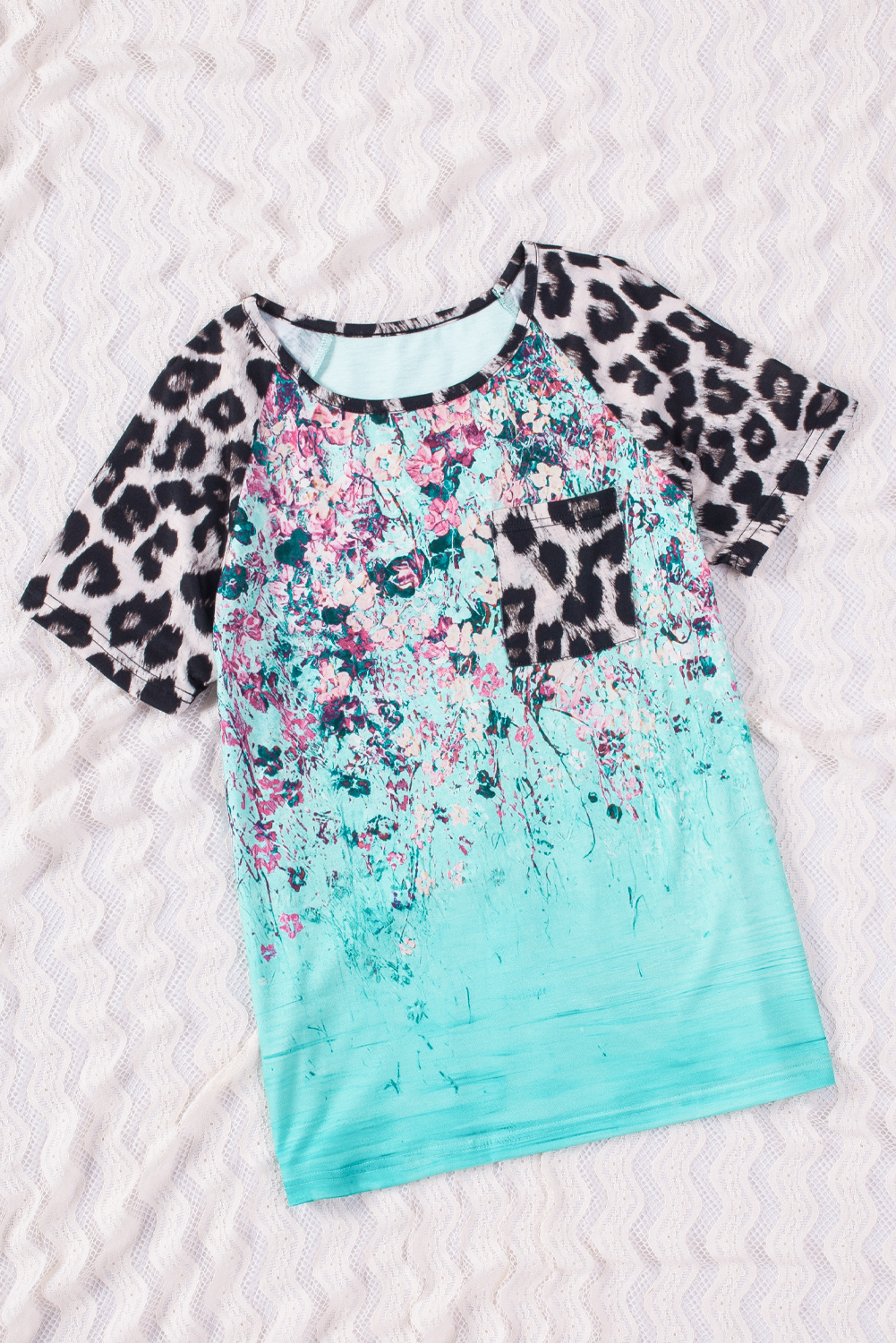 Mujeres Casual Floral Ditsy Leopardo Poliéster Camiseta De Manga Corta T-camisas display picture 6