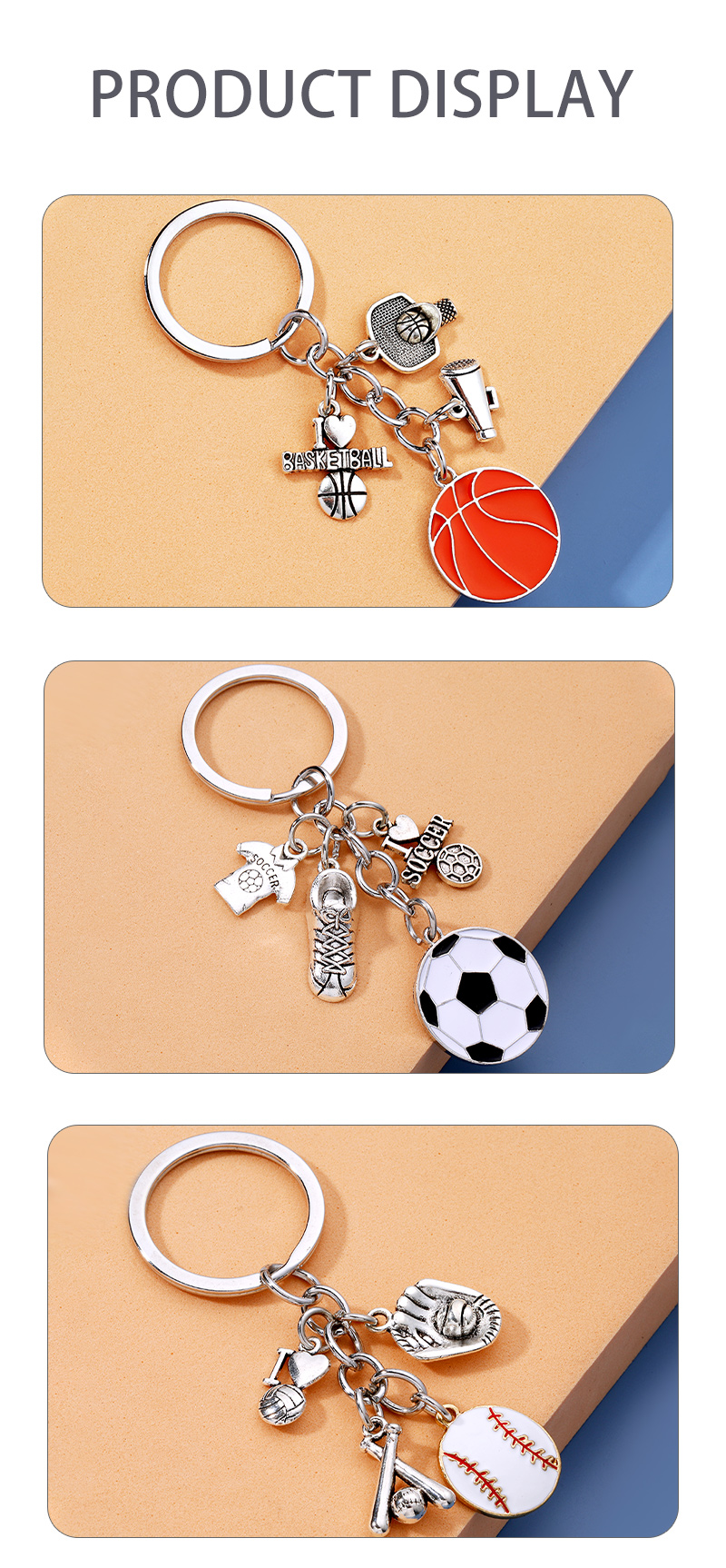 Fashion Basketball Football Alloy Plating Keychain 1 Piece display picture 5