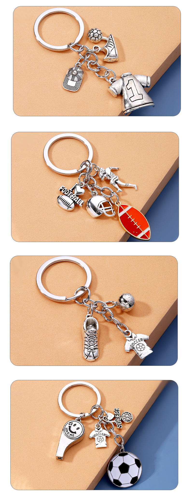Fashion Basketball Football Alloy Plating Keychain 1 Piece display picture 6