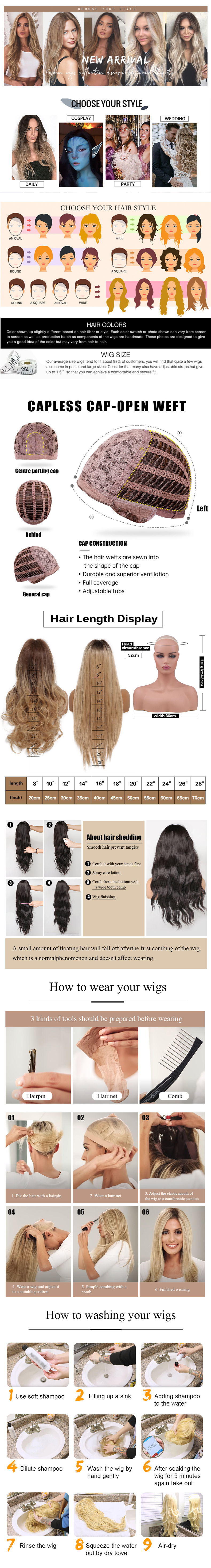 Femmes D'or De Longs Cheveux Bouclés Split Grande Vague Perruque De Fibers Chimiques Cheveux Longs Perruque Perruque display picture 1