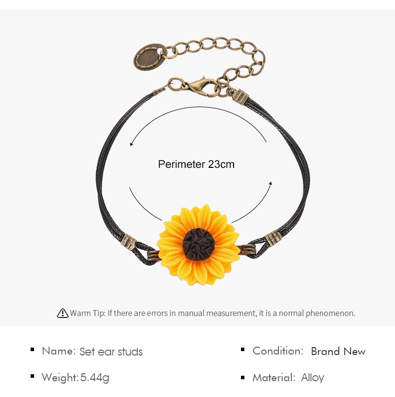 Pastoral Sunflower Alloy Bracelets display picture 1