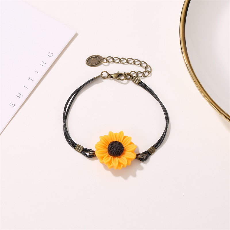 Pastoral Sunflower Alloy Bracelets display picture 3