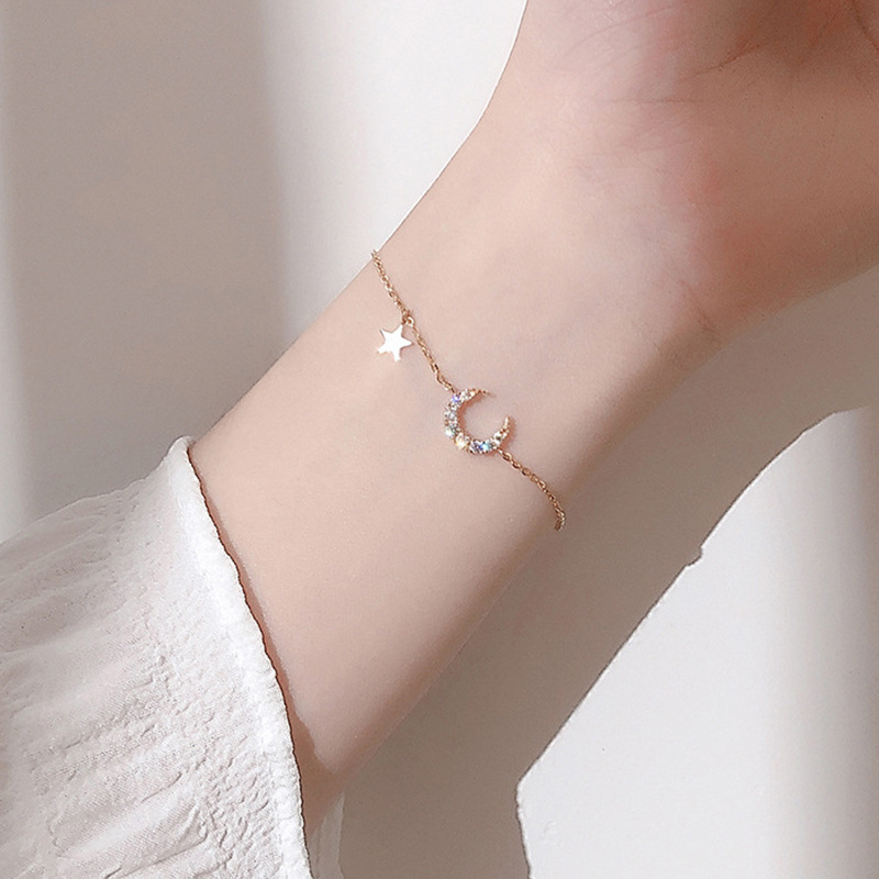 Sucré Star Lune Alliage Placage Zircon Incrusté Zircon Bracelets Collier display picture 2