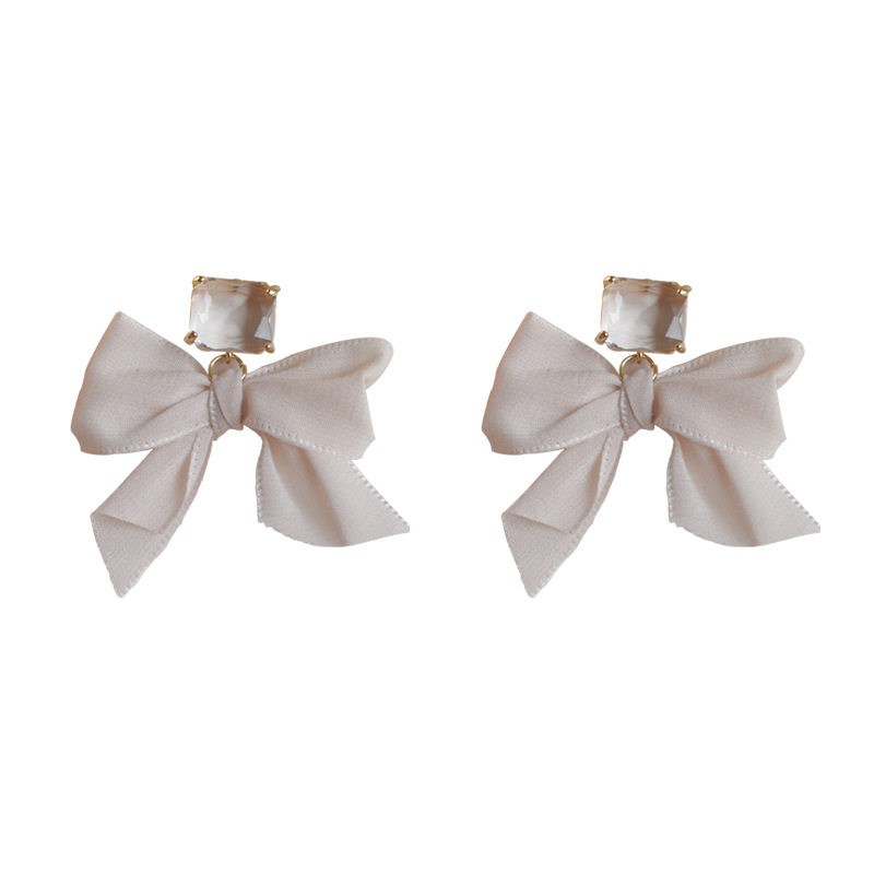 Sweet Geometric Bow Knot Cloth Earrings display picture 5