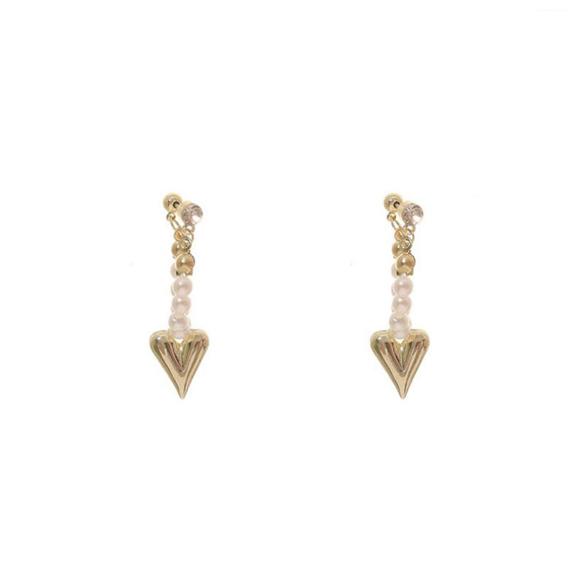 Women's Elegant Heart Brass Earrings Plating Artificial Pearls Earrings display picture 1