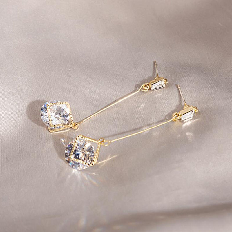 Women's Elegant Geometric Brass Earrings Plating Zircon Earrings display picture 4