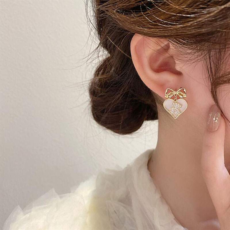 Women's Cute Heart Alloy Earrings Plating Rhinestones Earrings display picture 4