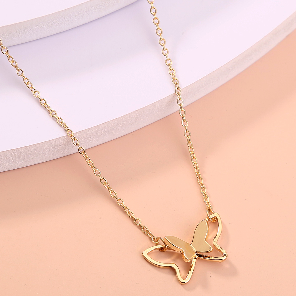 Simple Style Butterfly Alloy Plating Necklace 1 Piece display picture 1