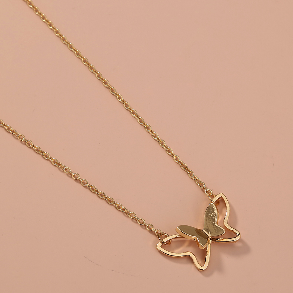 Simple Style Butterfly Alloy Plating Necklace 1 Piece display picture 4