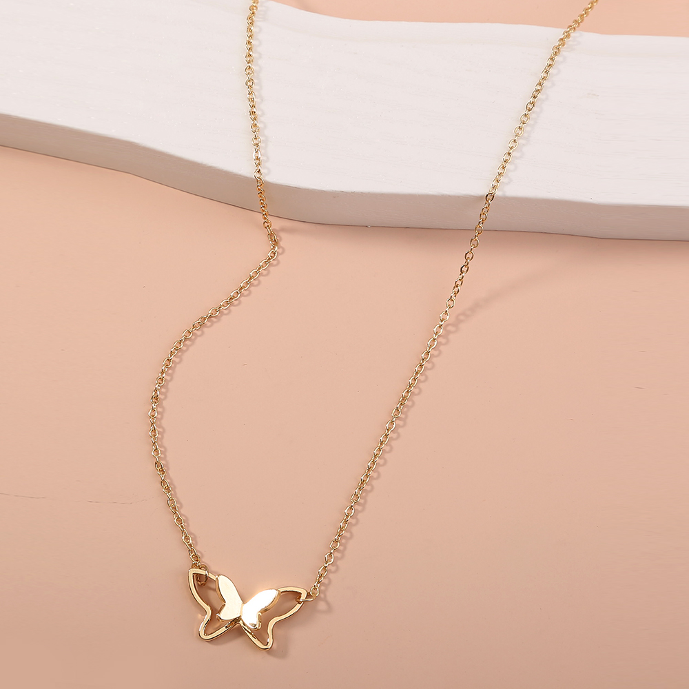 Simple Style Butterfly Alloy Plating Necklace 1 Piece display picture 3