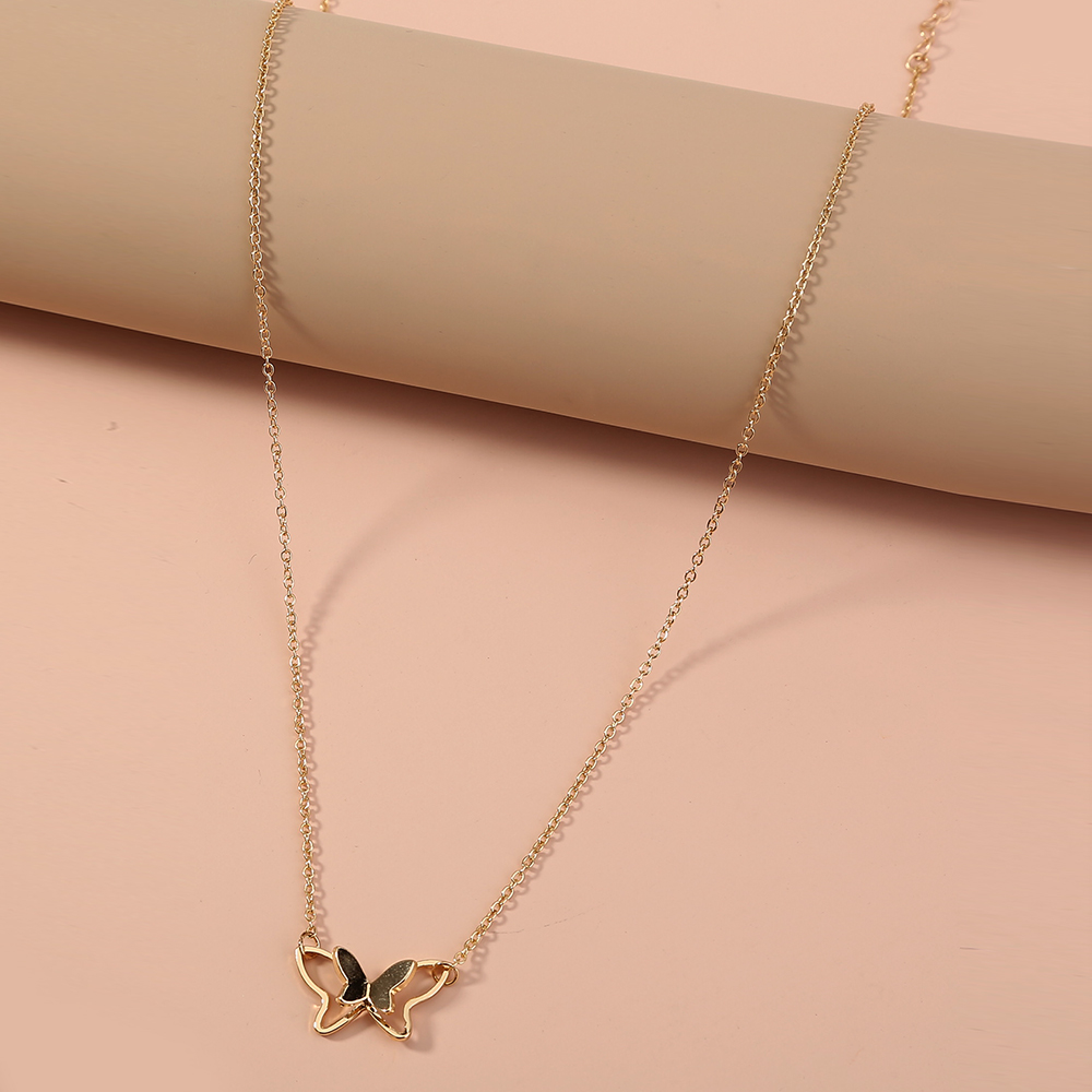 Simple Style Butterfly Alloy Plating Necklace 1 Piece display picture 5