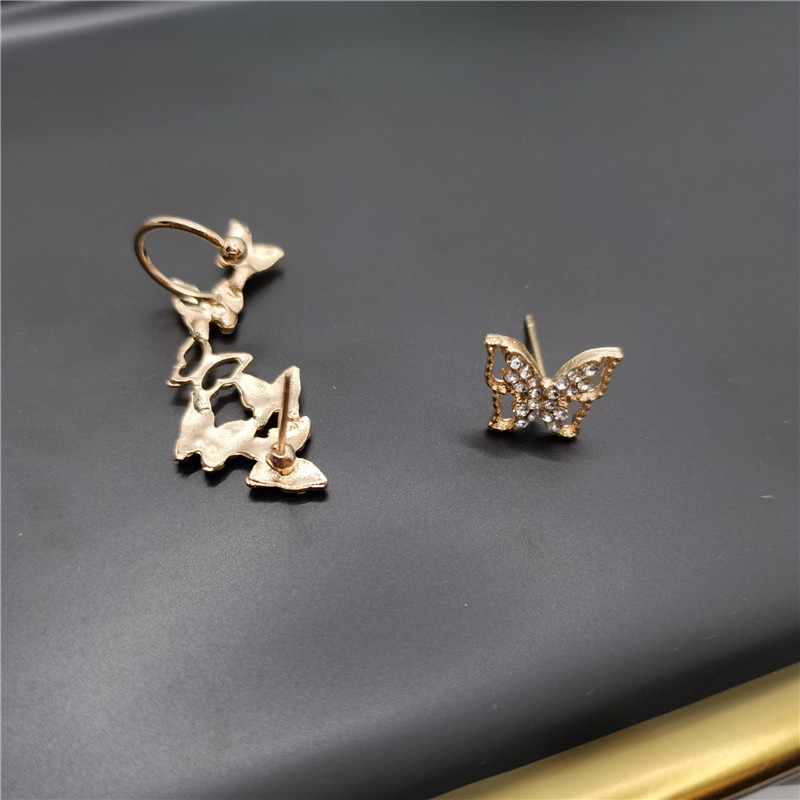 Sweet Butterfly Alloy Inlay Artificial Diamond Earrings display picture 2
