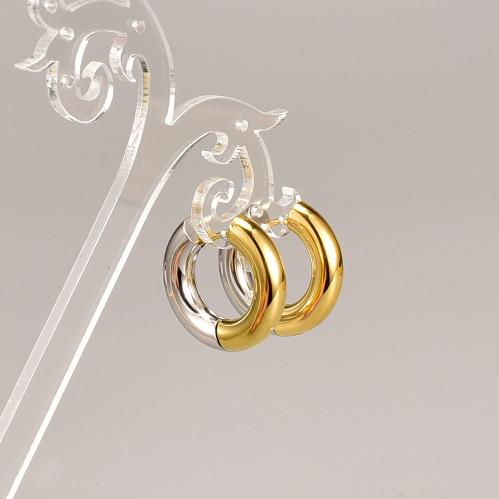 Koreanische Art Geometrisch Titan Stahl Ohrringe Schnalle Keine Intarsien Edelstahl Ohrringe display picture 1