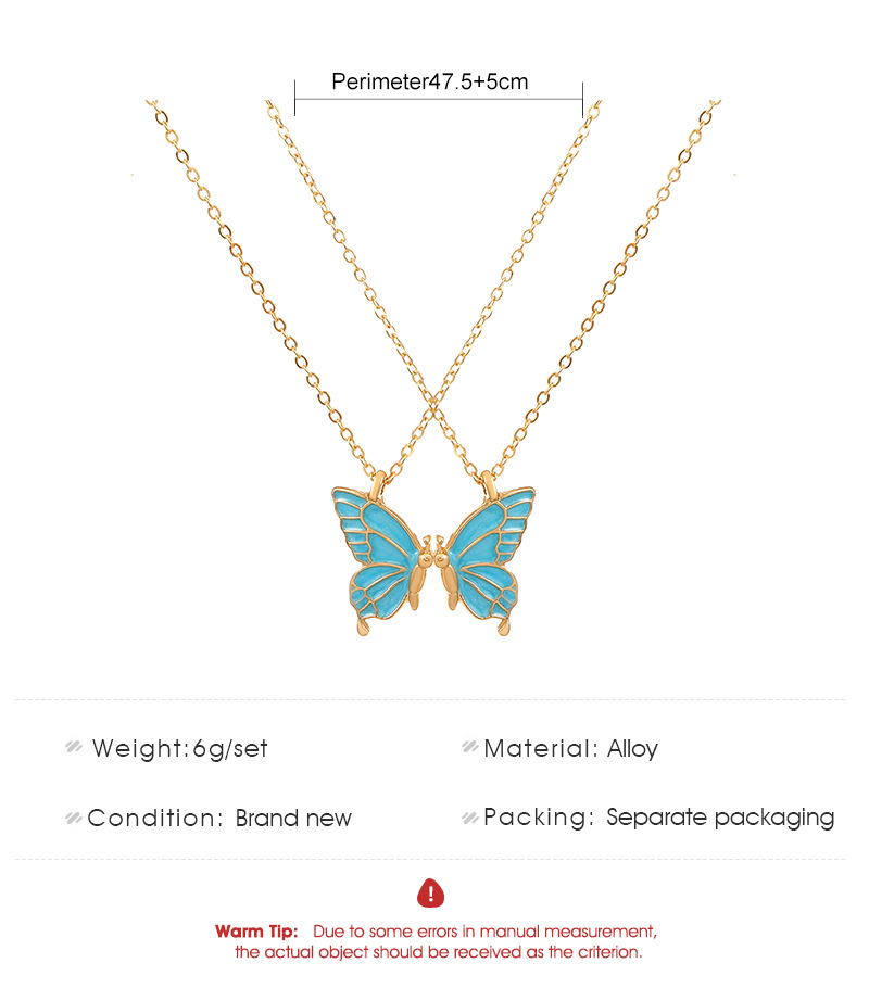 Fashion Butterfly Alloy Painted Plating Necklace display picture 3