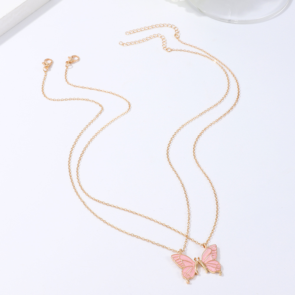 Fashion Butterfly Alloy Painted Plating Necklace display picture 6