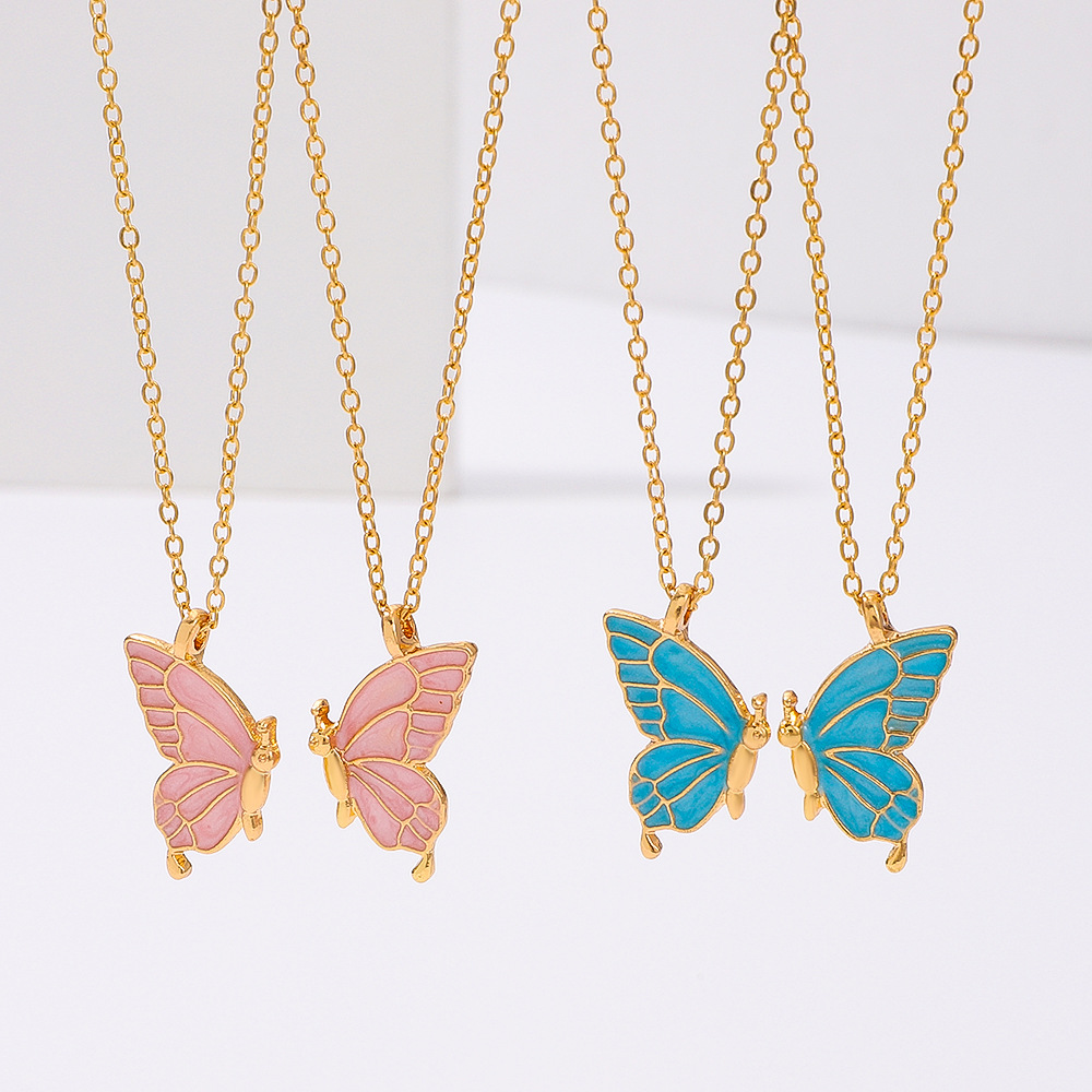 Fashion Butterfly Alloy Painted Plating Necklace display picture 8