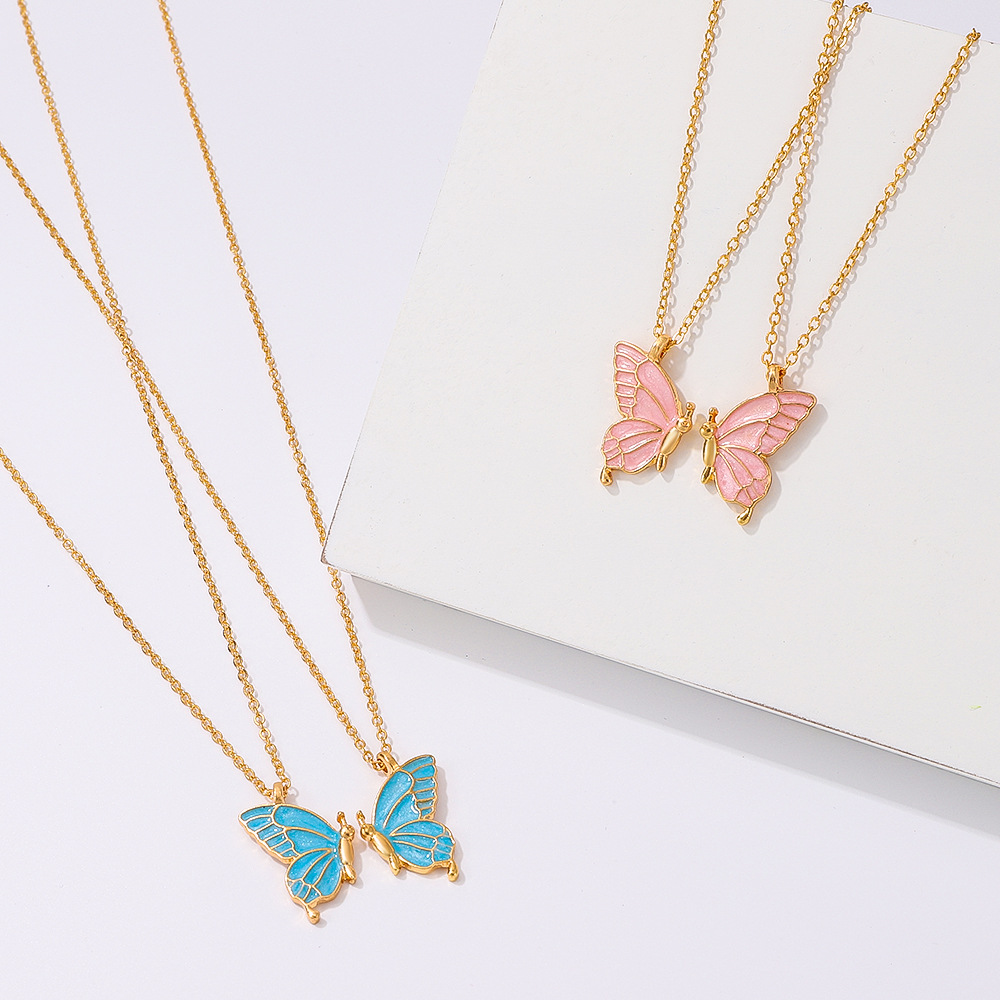 Fashion Butterfly Alloy Painted Plating Necklace display picture 9
