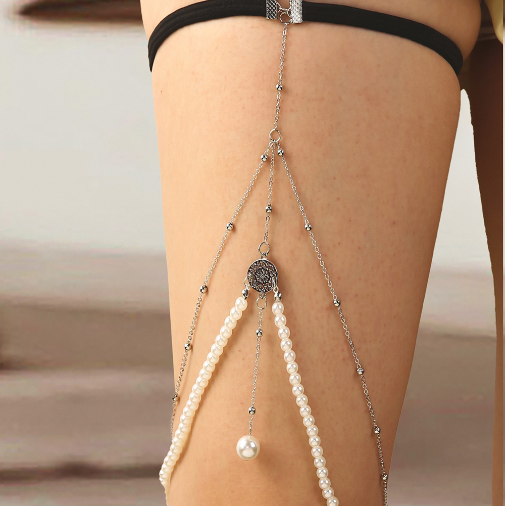 Mode Geometrisch Künstliche Perlen Legierung Überzug Körperkette display picture 2