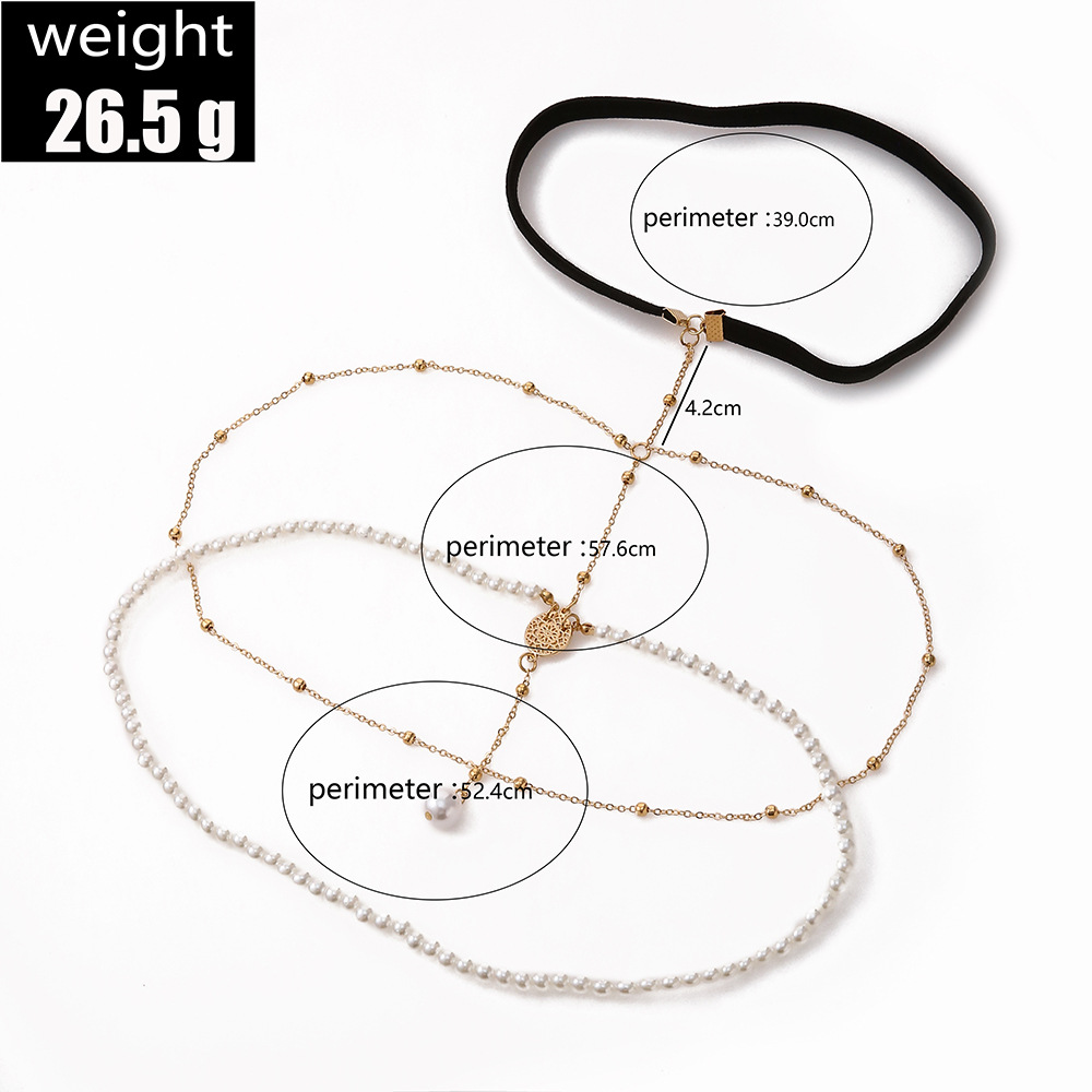 Mode Geometrisch Künstliche Perlen Legierung Überzug Körperkette display picture 3