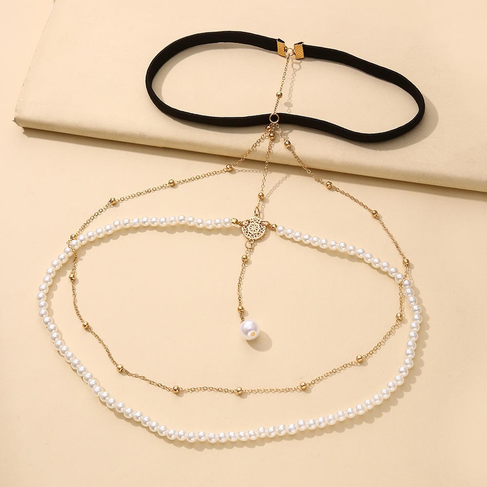 Fashion Geometric Artificial Pearls Alloy Plating Body Chain display picture 6