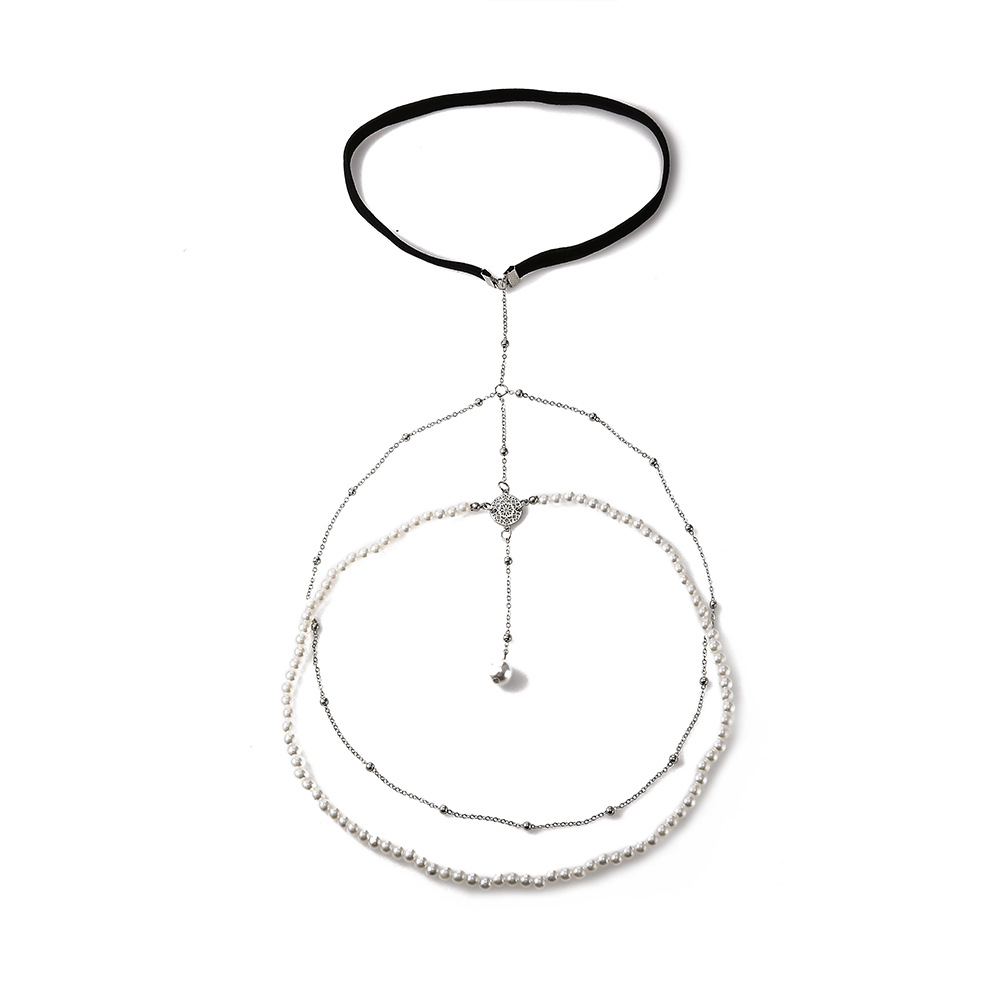 Mode Geometrisch Künstliche Perlen Legierung Überzug Körperkette display picture 7