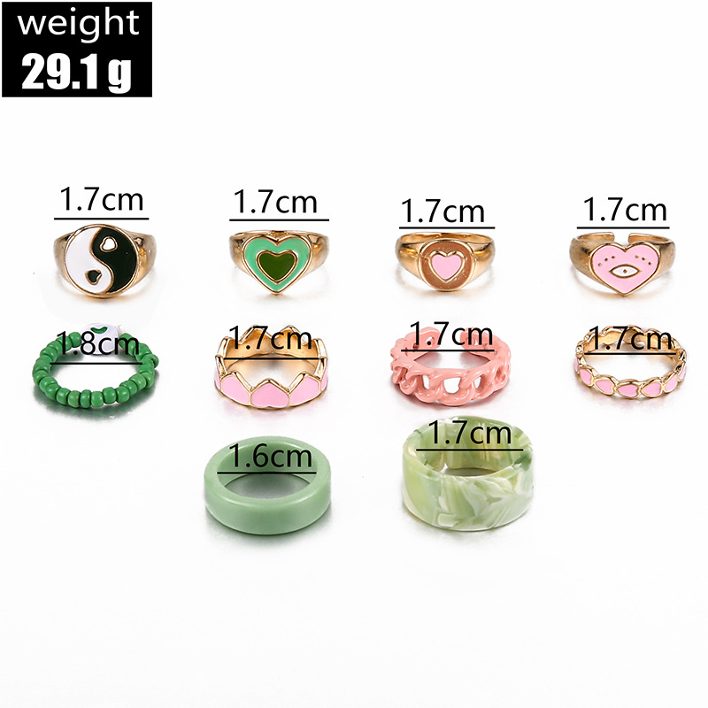 Fashion Gossip Heart Alloy Spray Paint No Inlaid Rings display picture 2