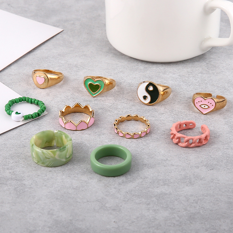 Fashion Gossip Heart Alloy Spray Paint No Inlaid Rings display picture 5