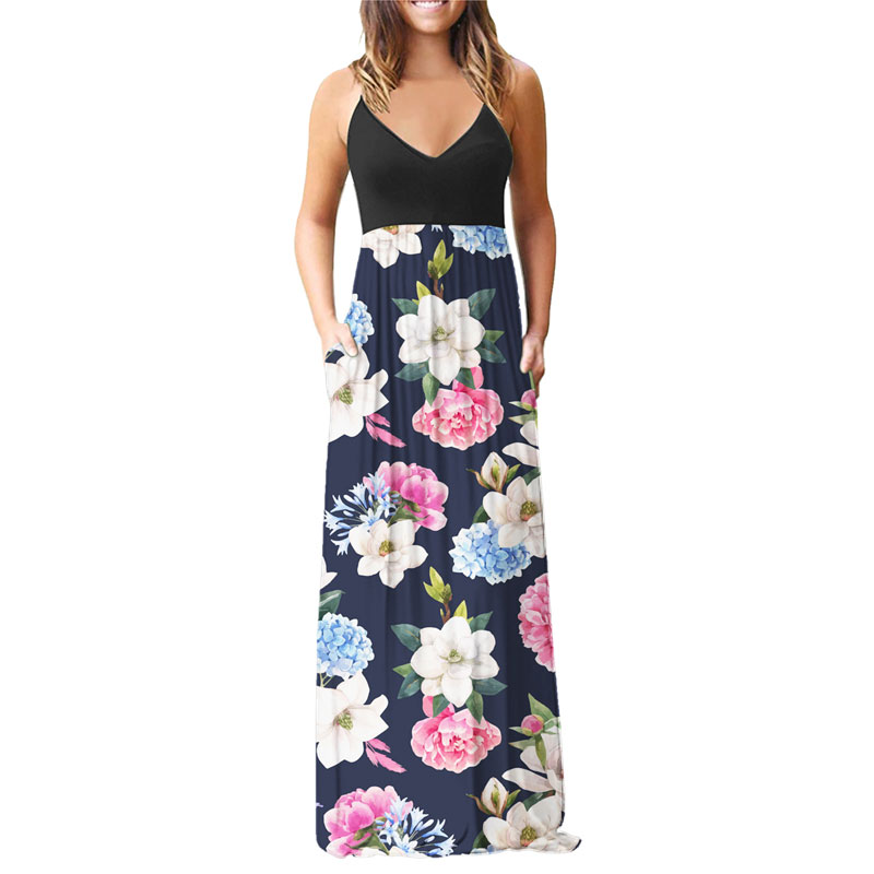 Female Casual Fashion Flower Printing Strap Dress Dresses display picture 1