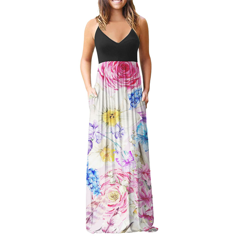 Female Casual Fashion Flower Printing Strap Dress Dresses display picture 2