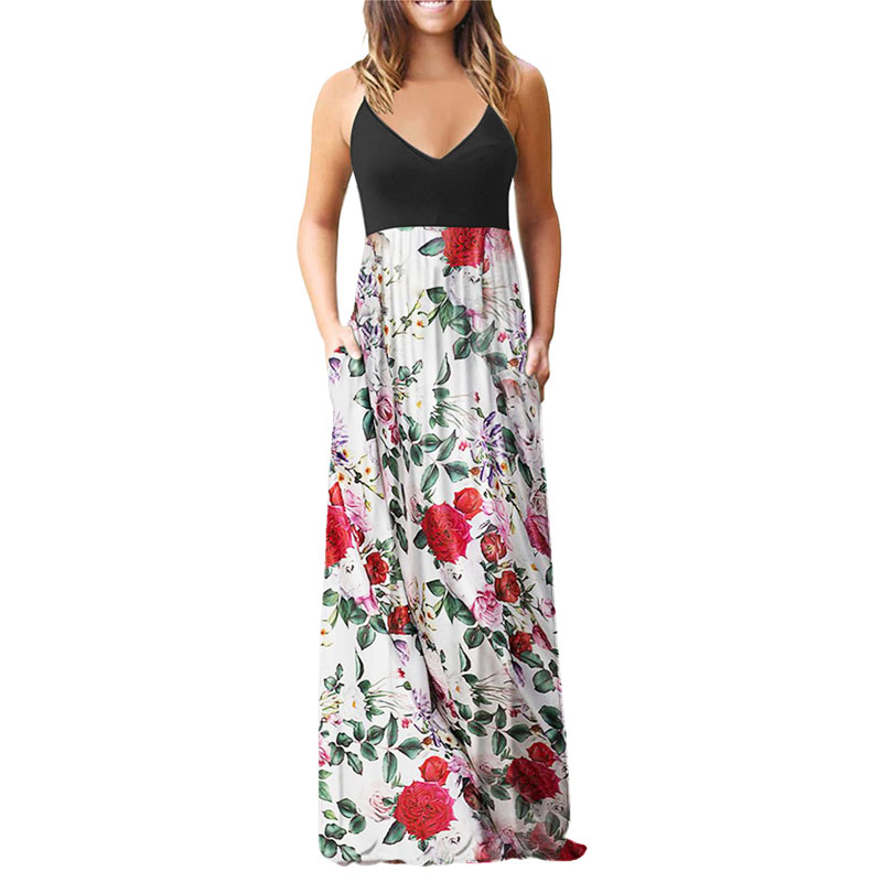 Female Casual Fashion Flower Printing Strap Dress Dresses display picture 3
