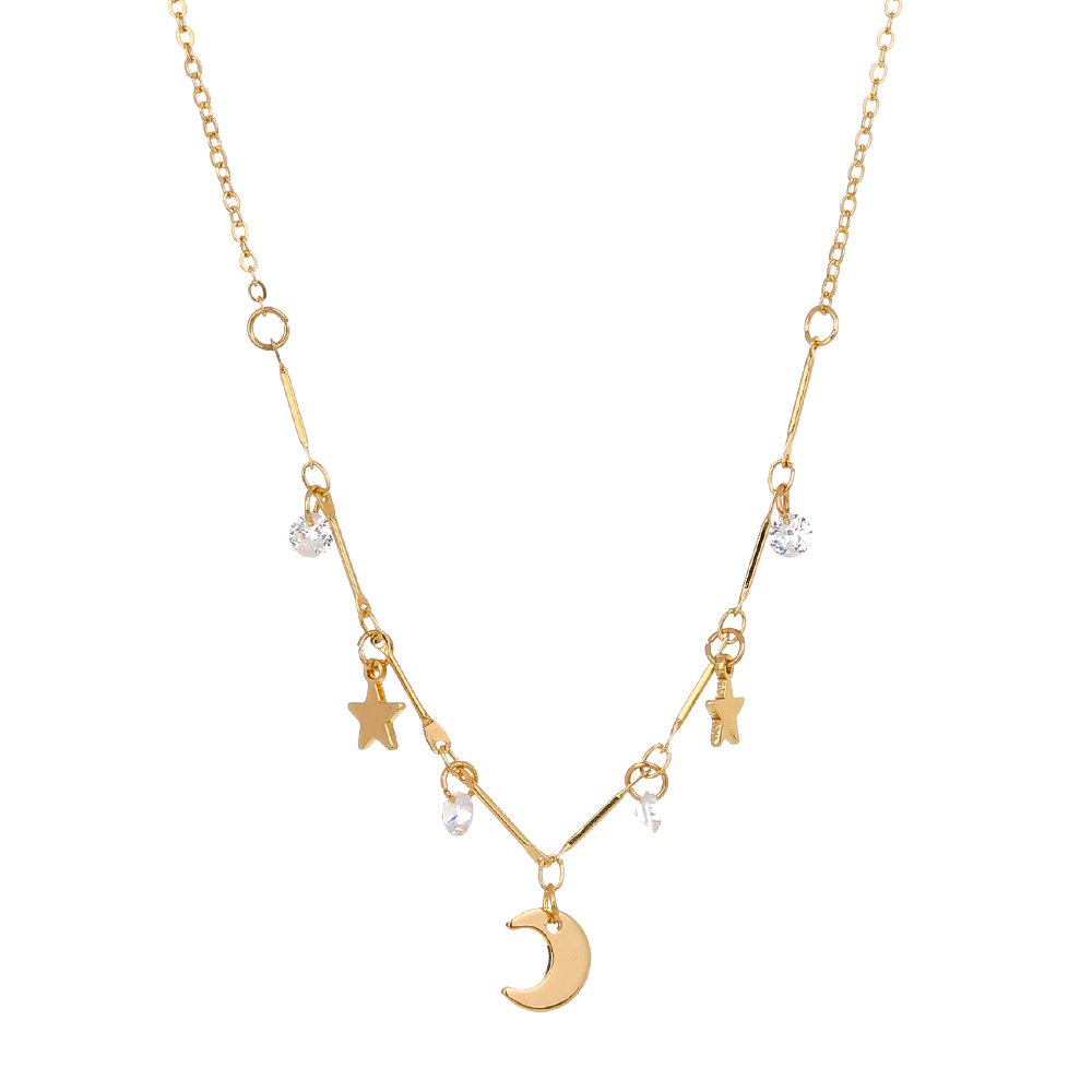 Simple Style Moon Alloy Plating Zircon Necklace display picture 1