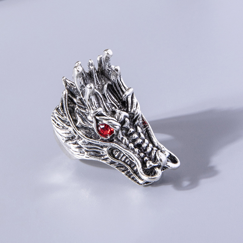 Men's Fashion Dragon Alloy Rings Plating Artificial Rhinestones Rings display picture 1