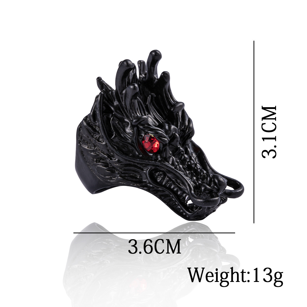 Men's Fashion Dragon Alloy Rings Plating Artificial Rhinestones Rings display picture 4