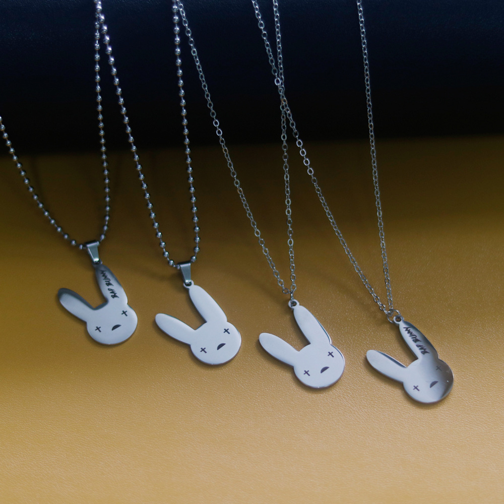 Women's Fashion Rabbit Letter Stainless Steel Necklace Plating Titanium Steel Necklaces display picture 2