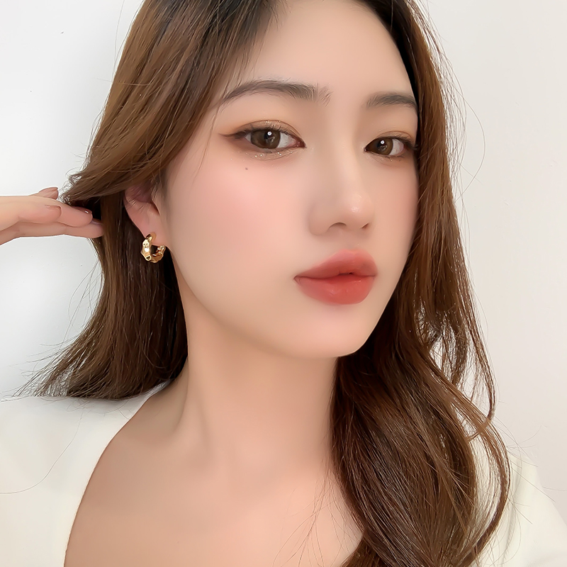 Korean Style Circle Alloy No Inlaid Earrings display picture 10