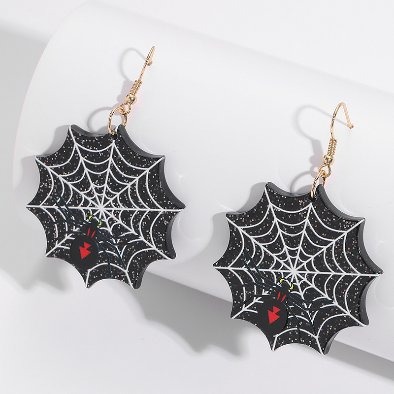 Women's Funny Animal Spider Spider Web Synthetic Resin Alloy Earrings Earrings display picture 1