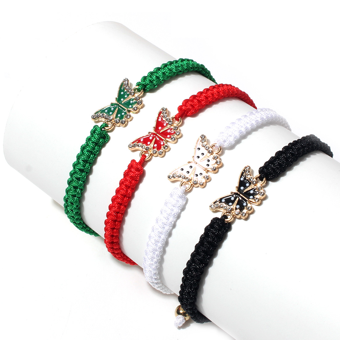 Fashion Butterfly Alloy Drawstring Inlay Zircon Bracelets display picture 2