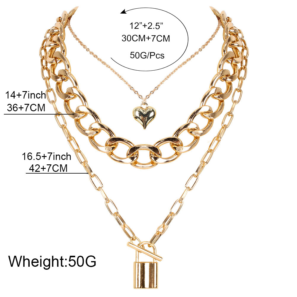 Punk Heart Shape Alloy Plating Necklace display picture 1
