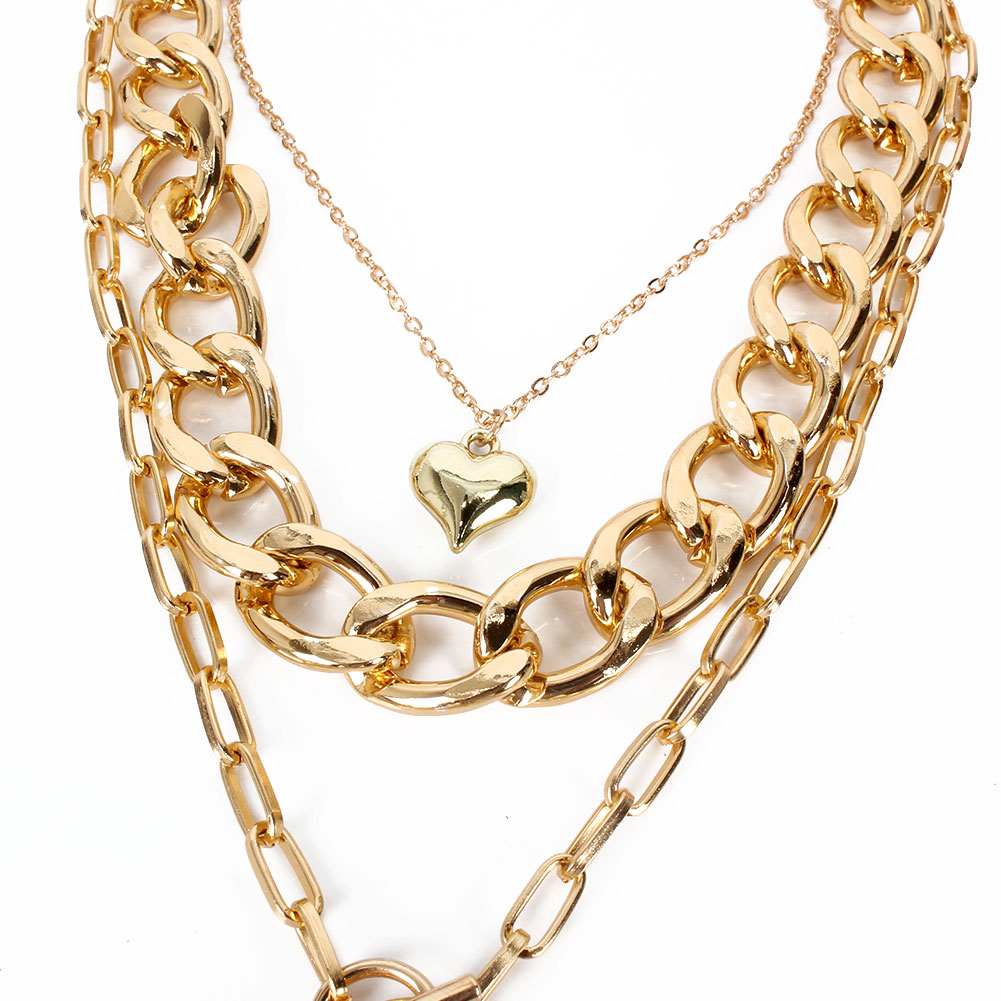 Punk Heart Shape Alloy Plating Necklace display picture 3