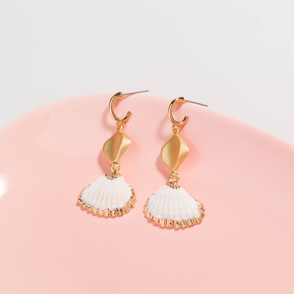 Vacation Shell Alloy Inlay Shell Earrings 1 Pair display picture 5