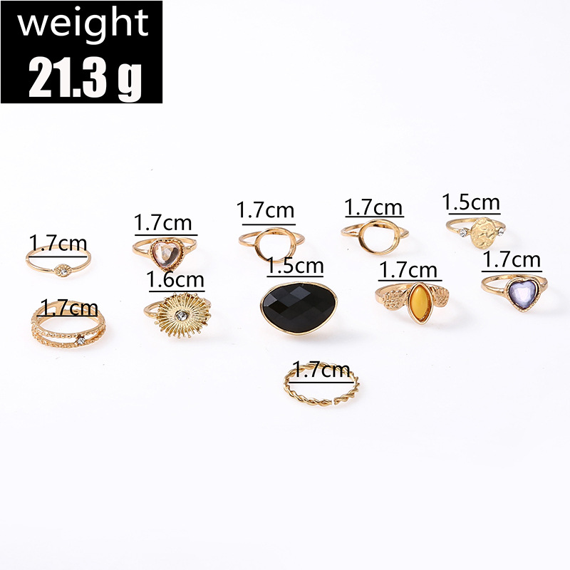 Modern Style Heart Alloy Plating Zircon Rings display picture 1