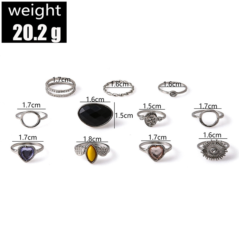 Modern Style Heart Alloy Plating Zircon Rings display picture 2