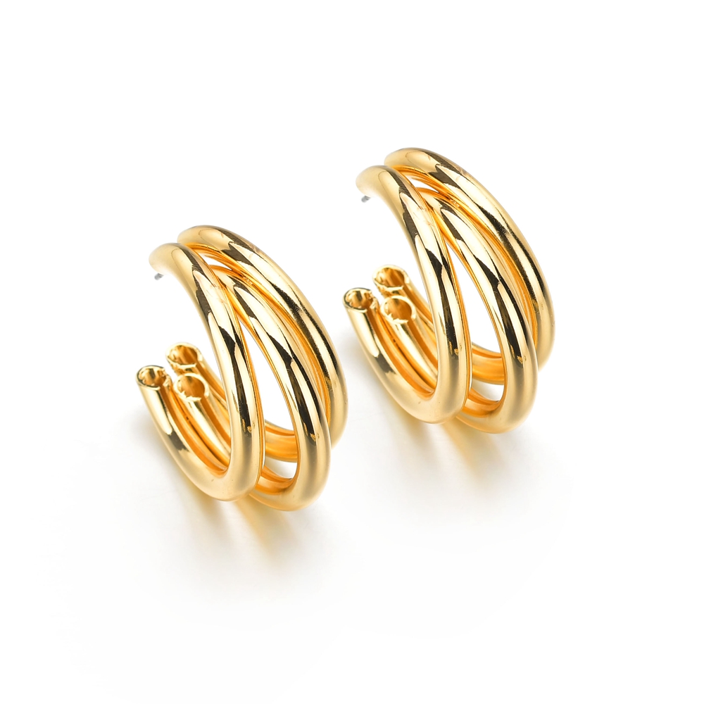 Oversized C Shape Alloy No Inlaid Earrings display picture 2