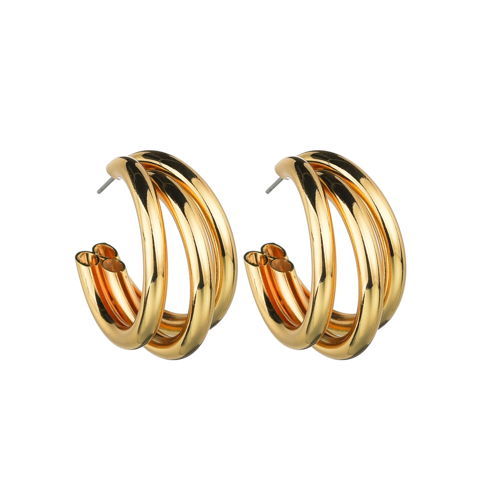 Oversized C Shape Alloy No Inlaid Earrings display picture 3