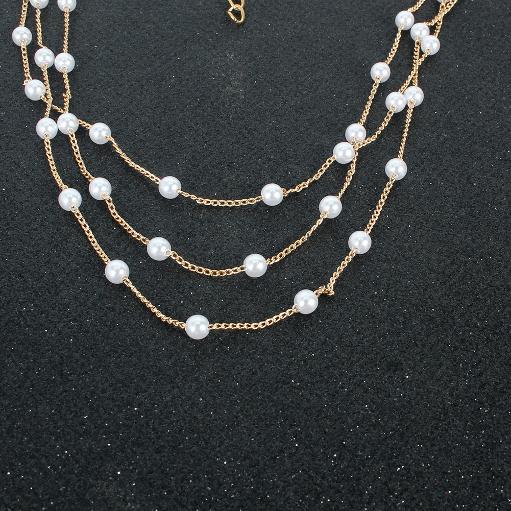 Einfacher Stil Geometrisch Legierung Überzug Perle Halskette display picture 3